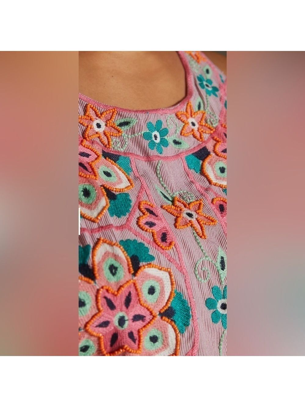 NEW Rare Anthropologie Statement Beaded Embroidered Floral Evening Dress Size 2 - Picture 9 of 15